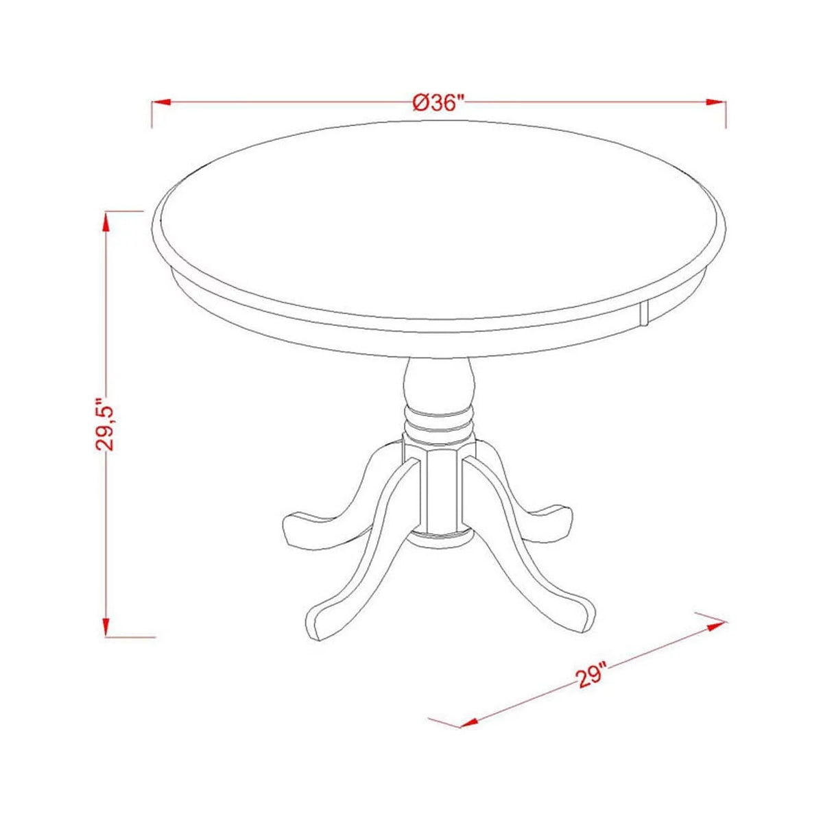 Antique 5-piece Dining Set with Leather Chairs P319627