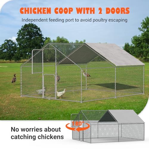 Large Walk in Metal Chicken Coop for 10 Chickens R39713