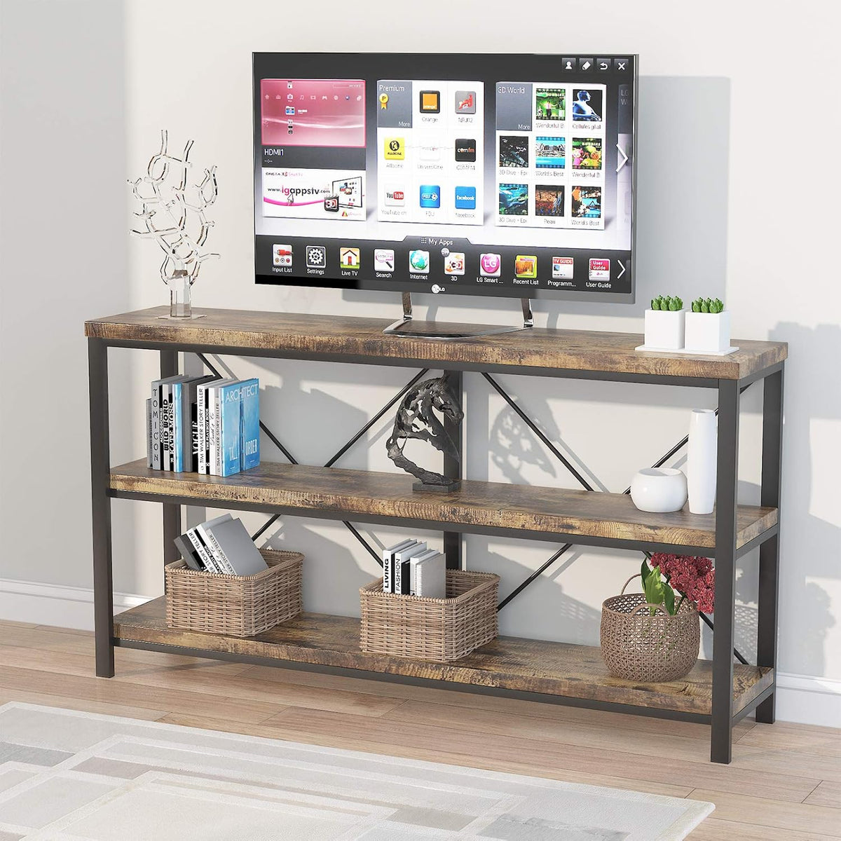Rustic 3-Tier Console Sofa Table T25320