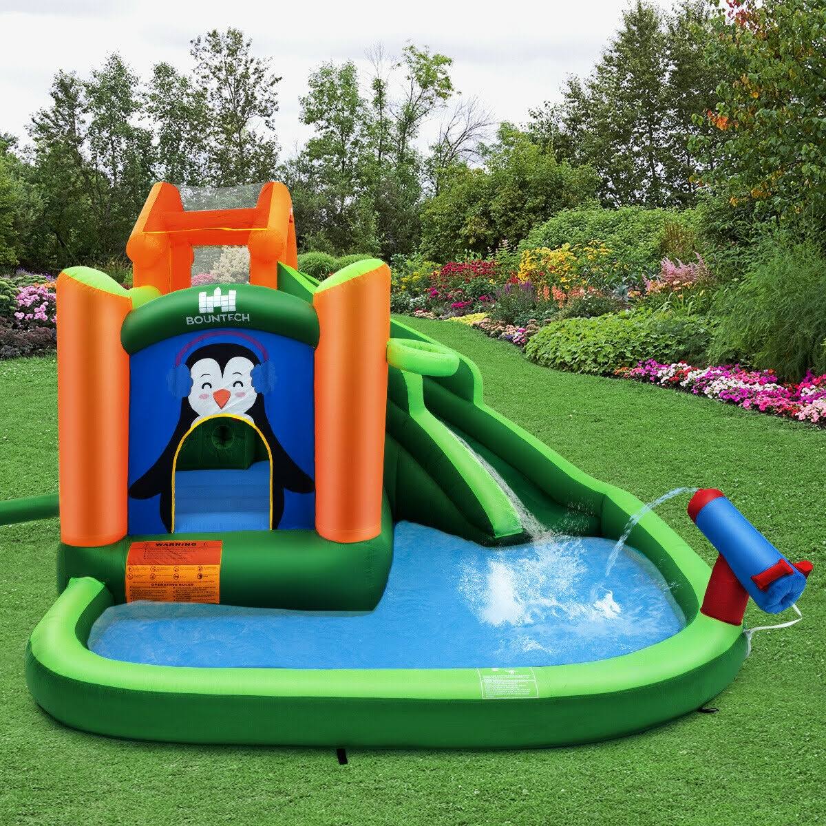 Inflatable Water Park Bouncer with Splash Pool Z444554