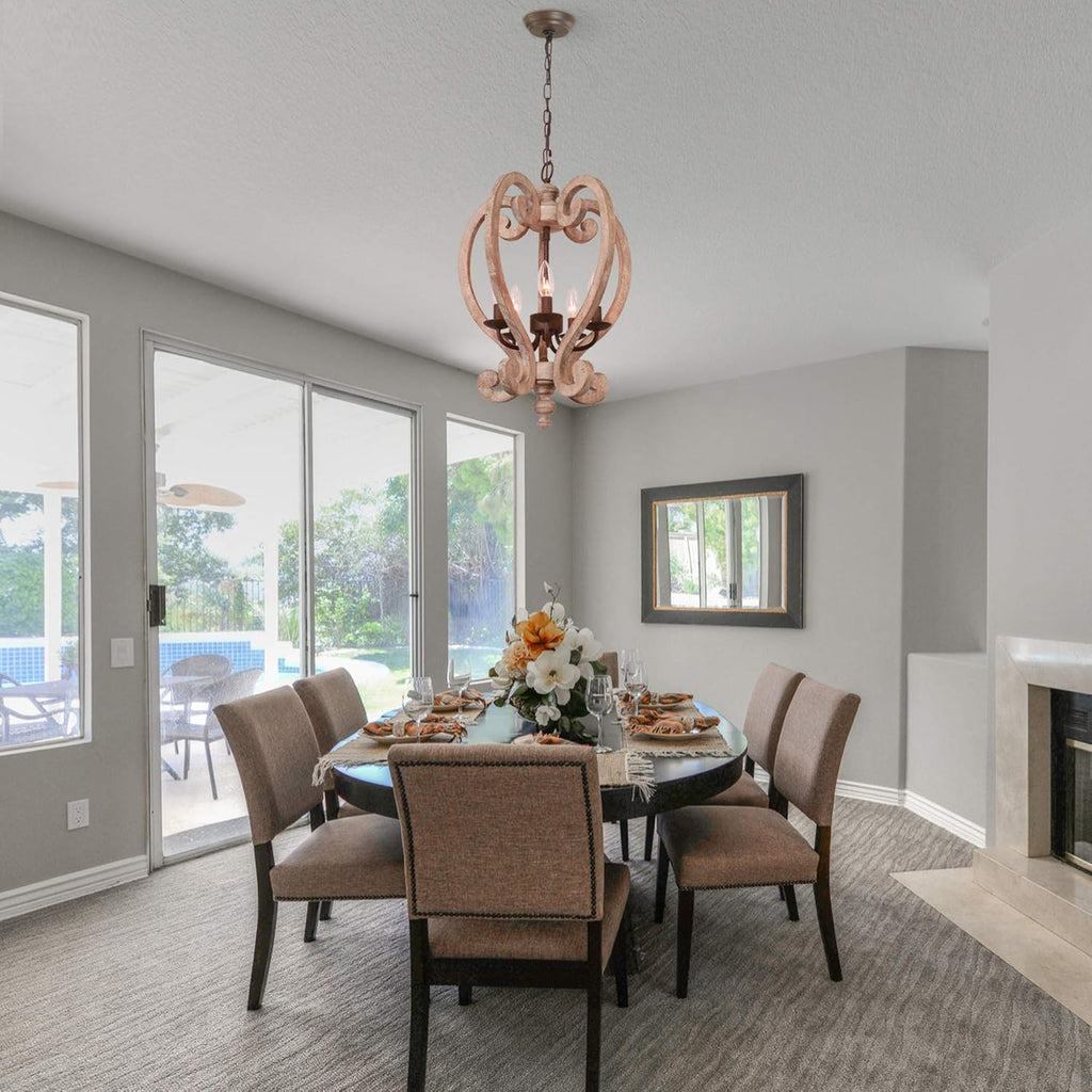 Wooden Chandelier J62051