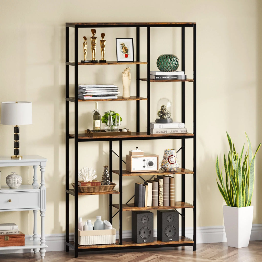 79 Inches 8-Tier Wood Bookshelf I120178