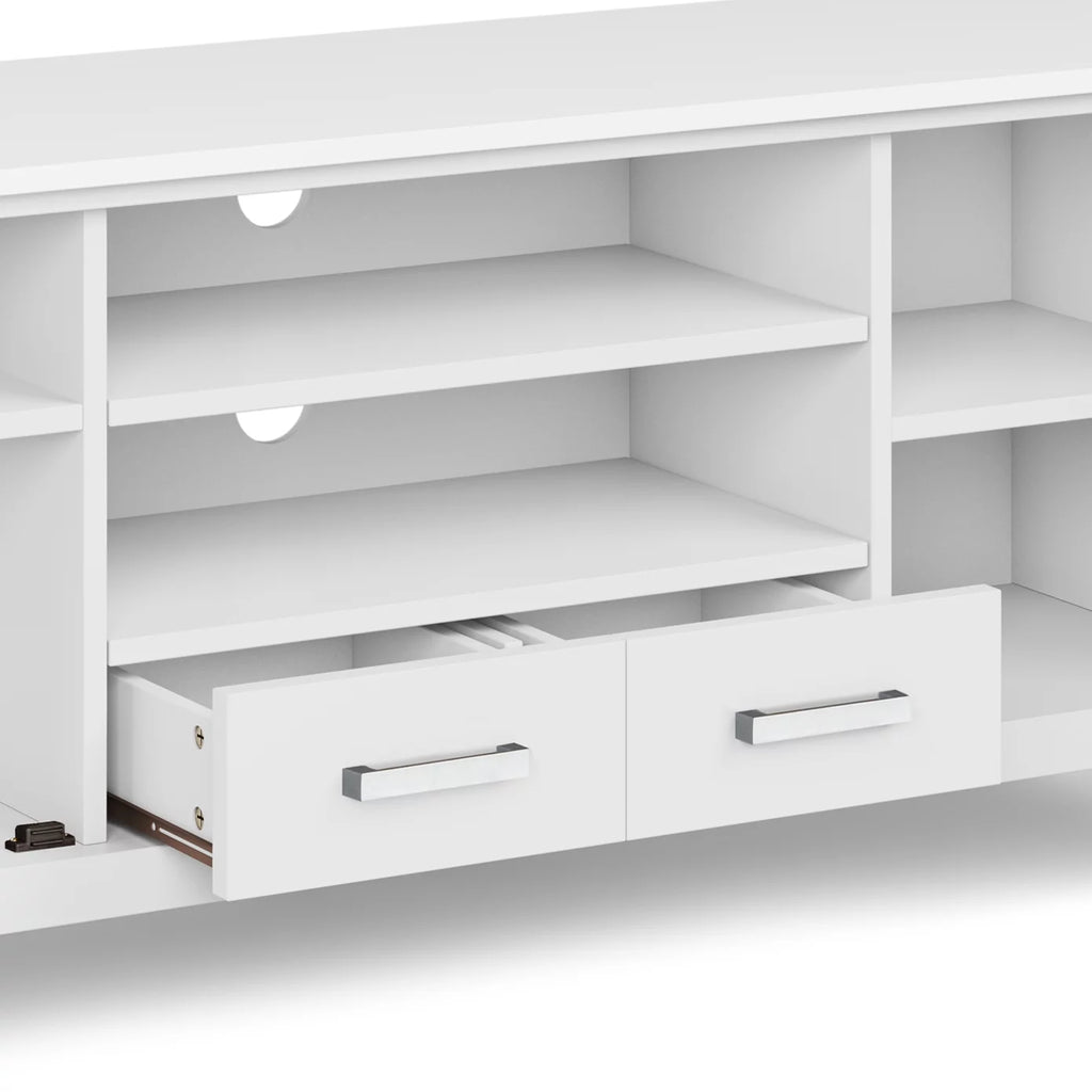 White Solid Wood 60 inch TV Media Stand X2277