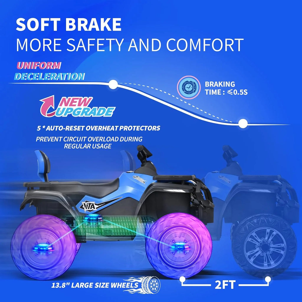 24V Kids Ride on ATV 4WD 2 Seater Quad 4-Wheeler Z7313