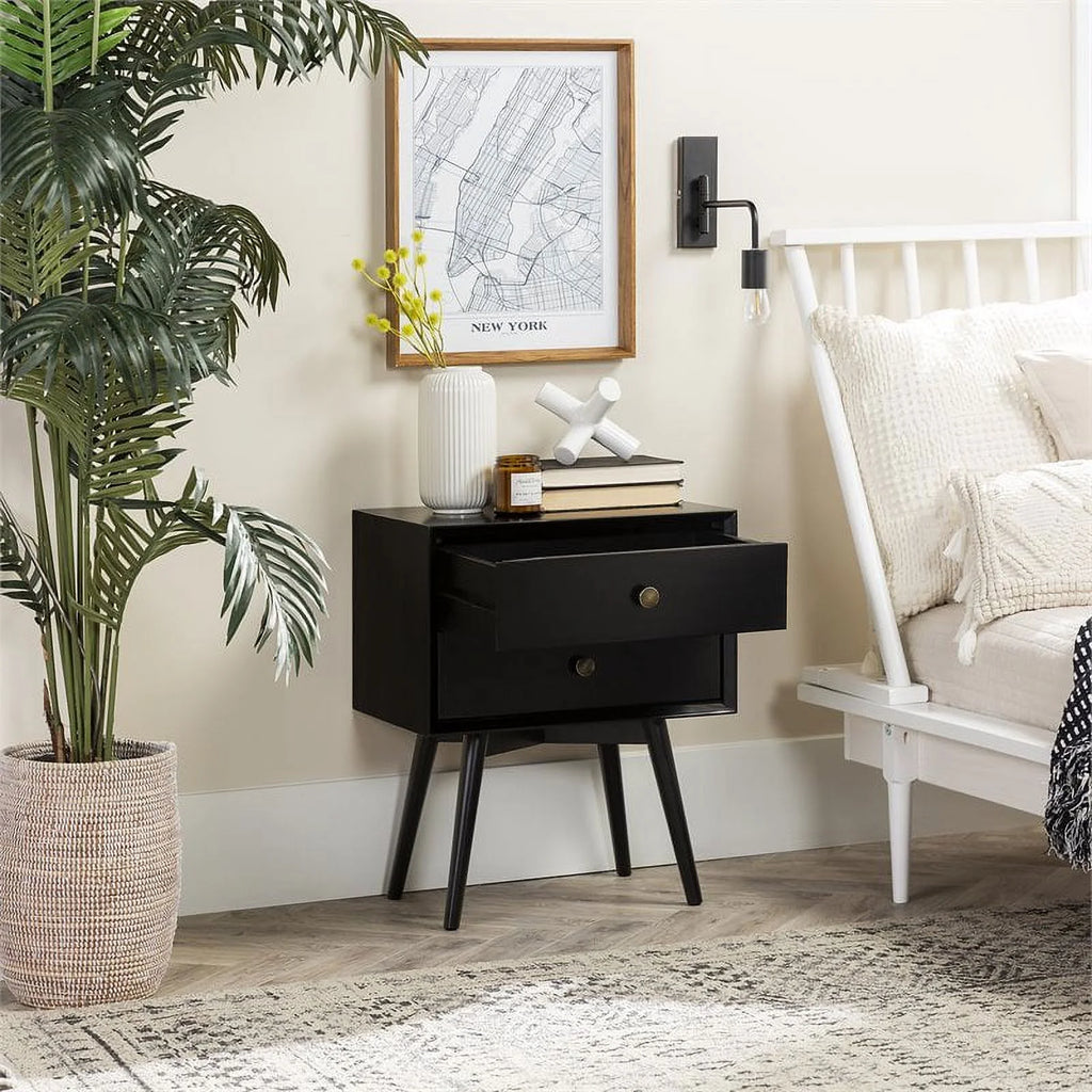 Black 2-Drawer Nightstand A892525