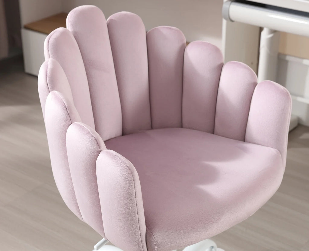 Purple Velvet Adjustable Kids Swivel Chair H932775