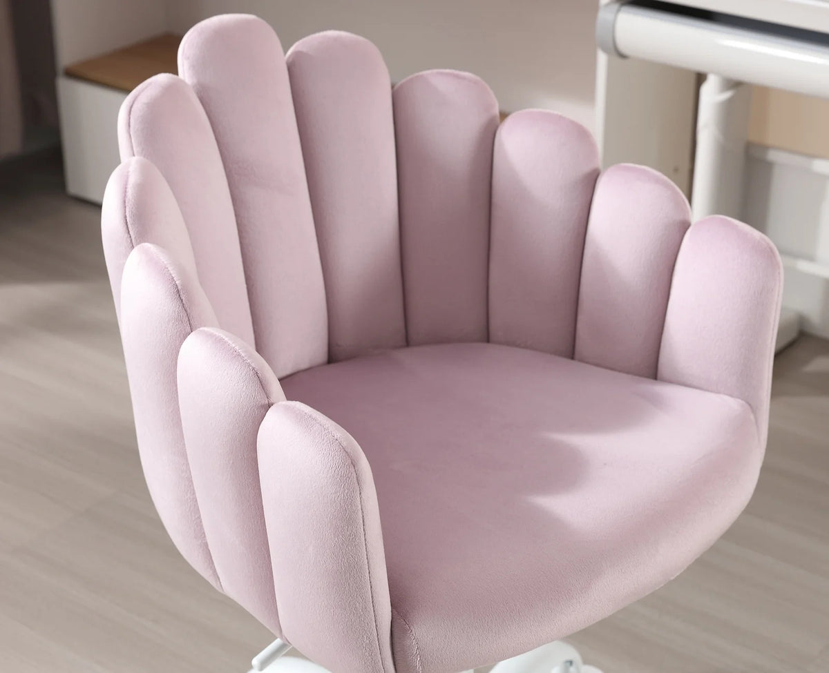 Purple Velvet Adjustable Kids Swivel Chair H932775