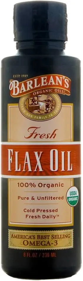 Organic Flax Oil 8 Ounce Bottles Pack of 2 C4243