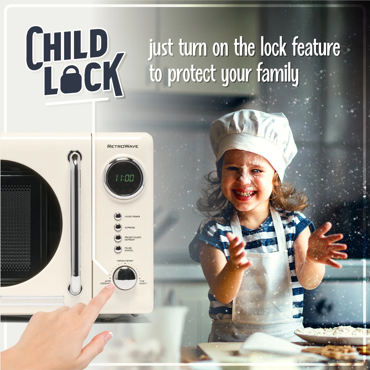 Compact Countertop Microwave Oven 0.7 Cu. Ft. 700-Watts Cream K41346