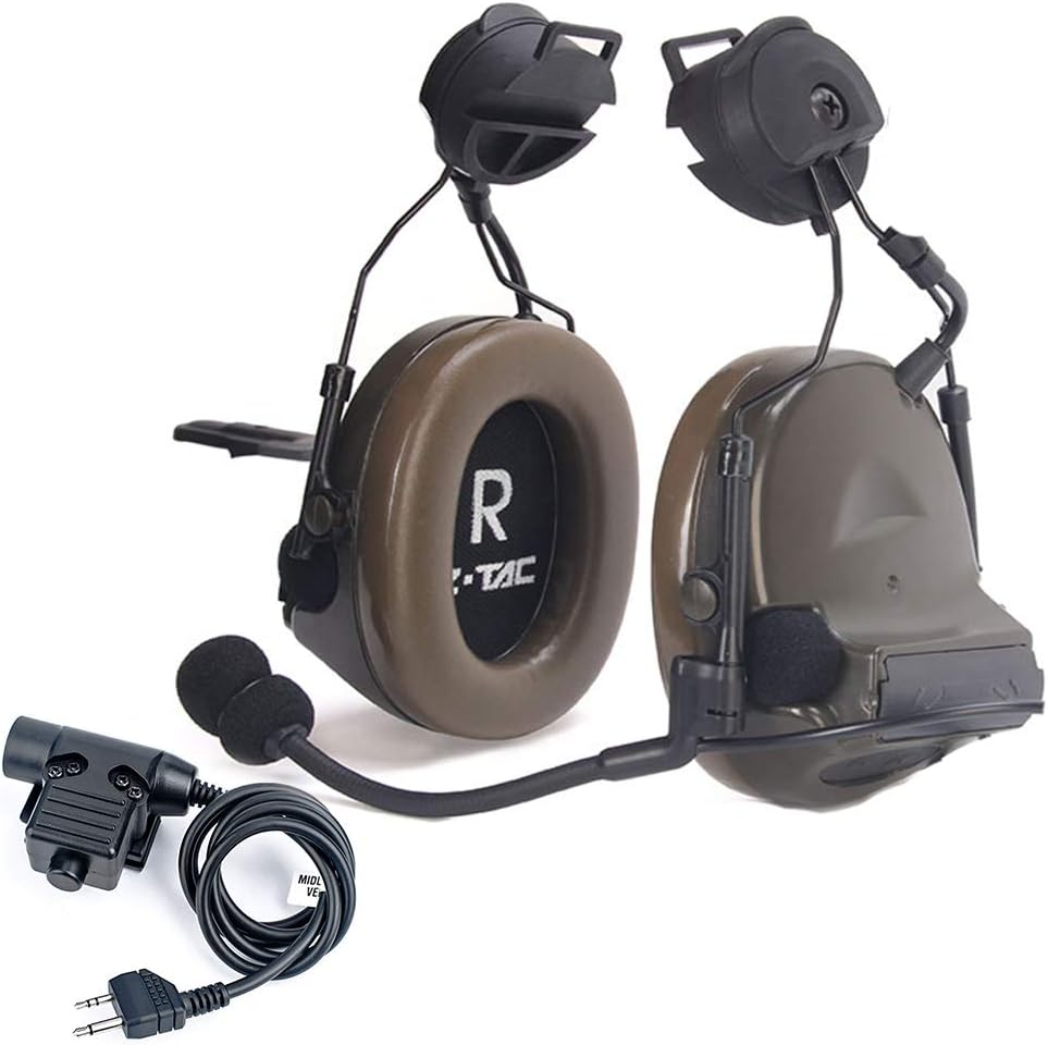 Tactical Headset with Rotatable Adapter and Push-to-Talk I461285
