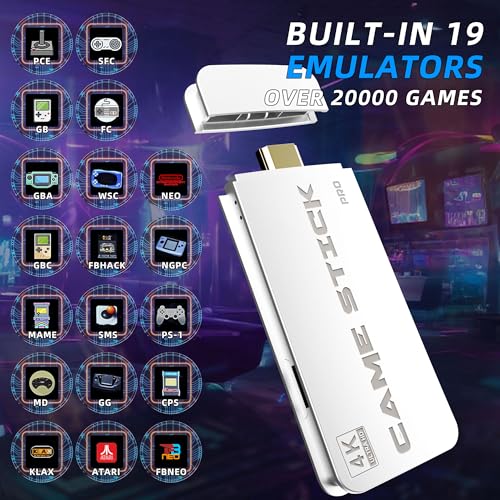 Retro Game Console Stick with 4K HDMI and 2.4G Wireless Controllers H56190