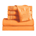 Microfiber Bed Sheet Set 6 Piece Deep Pocket Full Orange B7250