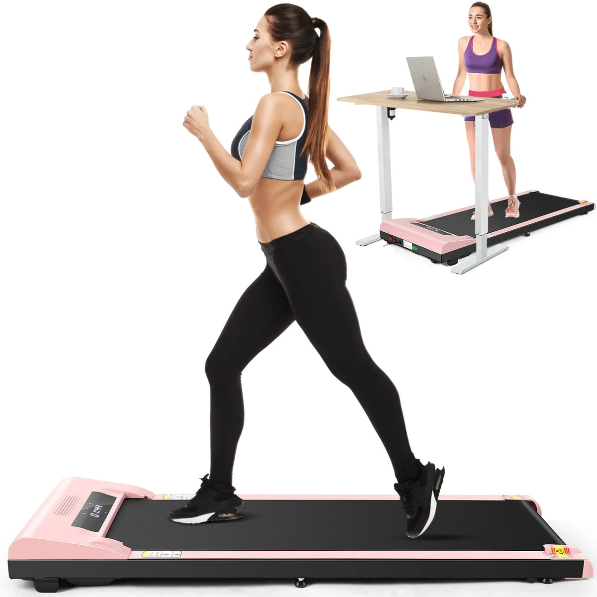 Pink Walking Pad Under Desk Treadmill Y142