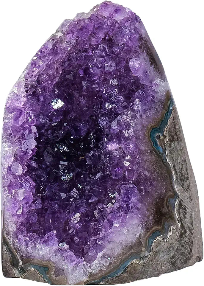Natural Amethyst Crystal Cluster Geode Deep Purple Crystal and Healing Stones Irregular Unpolished 1.5-2 Lb D438745