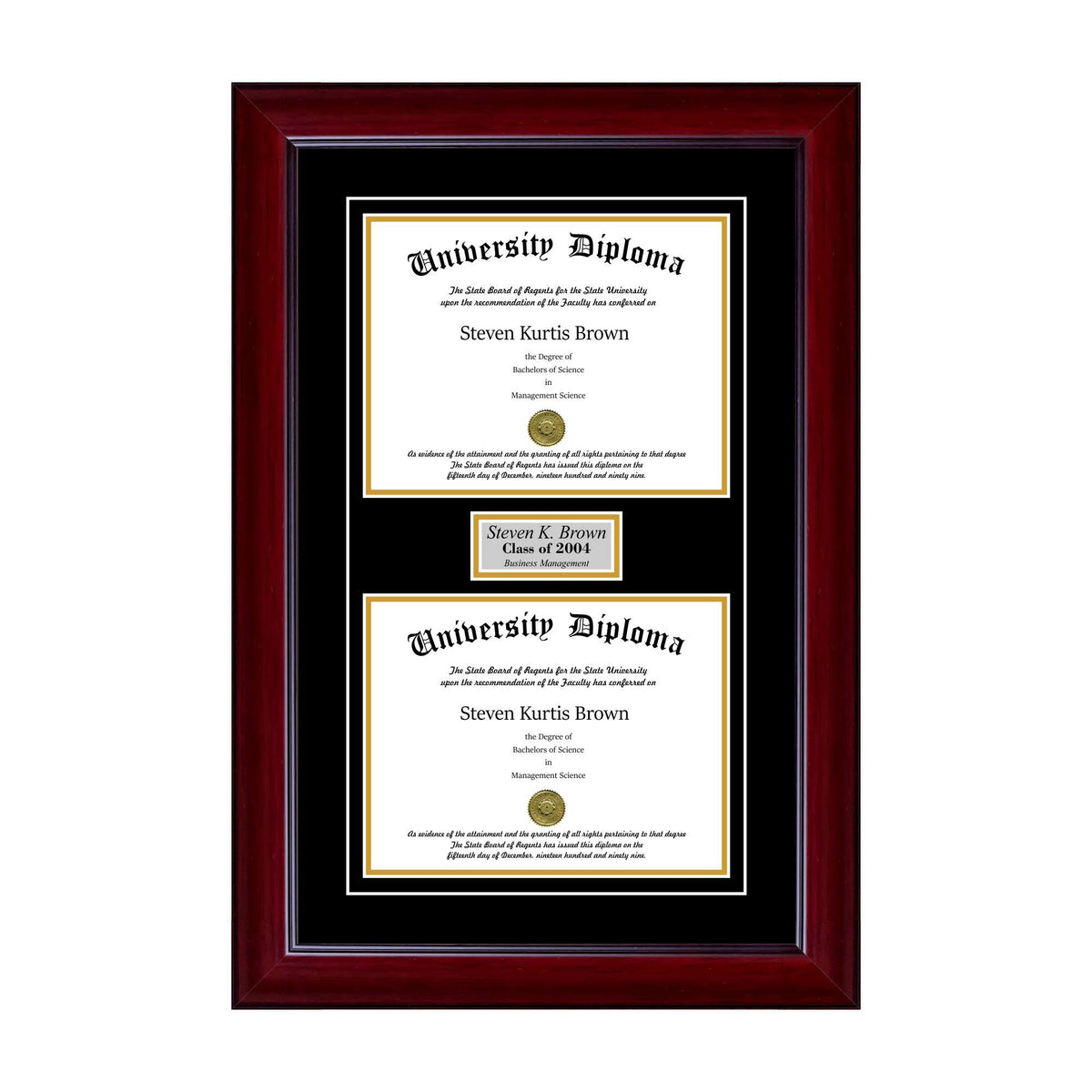 Double Diploma Frame with Double Matting J1485