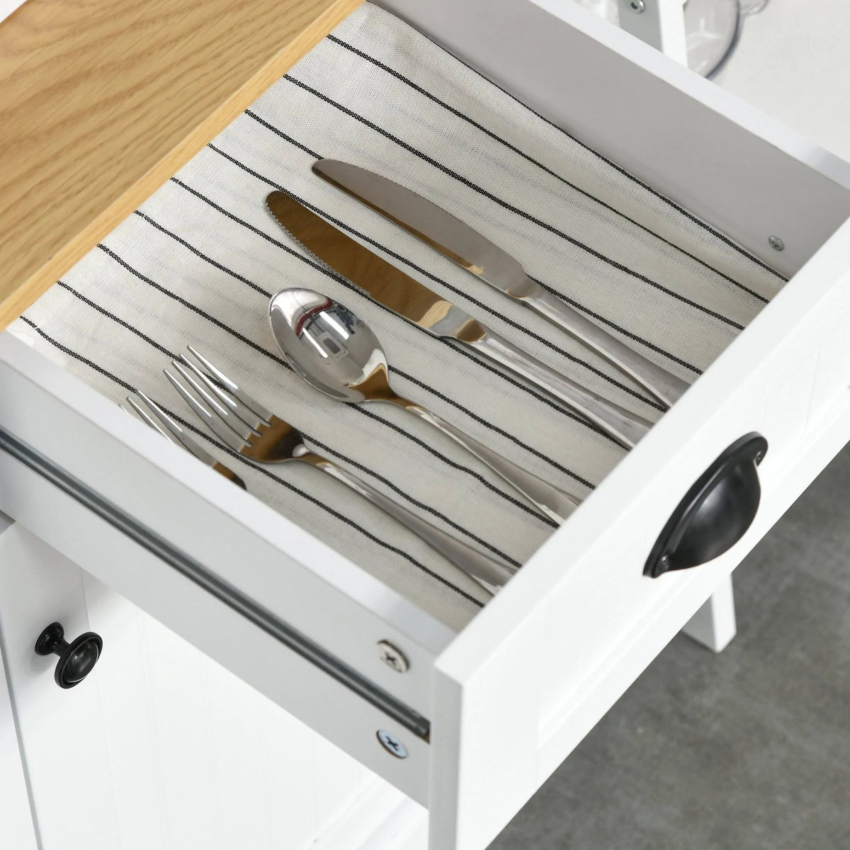 White Oak Kitchen Pantry Buffet with Hutch G295049