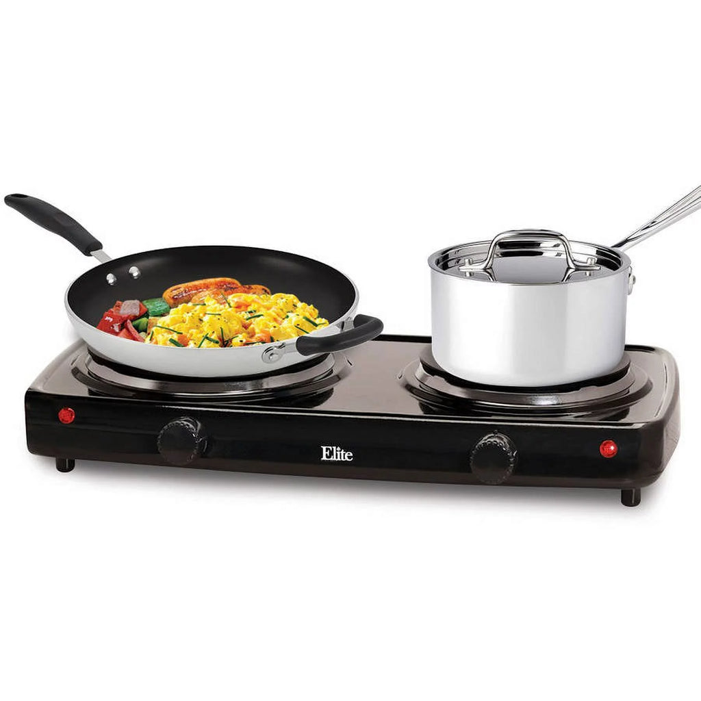 Electric Double Cast Burner Hot Plate Black Z596