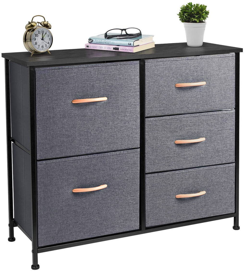 5 Drawer Fabric Dresser Storage Tower Cabinet O23017