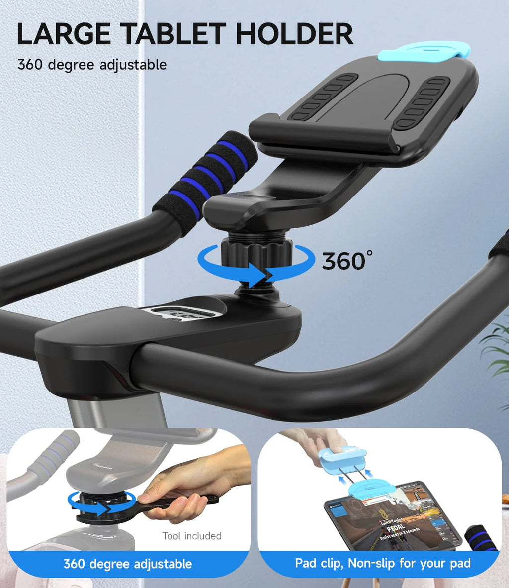 Magnetic Exercise Bike 45lbs Heavy-Duty Quiet Belt Drive D4514