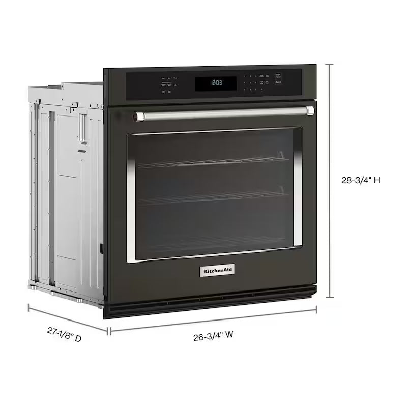 27 in. Single Electric Wall Oven with Convection Self-Cleaning in Black Stainless Steel F262