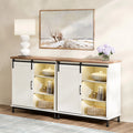 70" Farmhouse TV Stand with Sliding Barn Door C9599