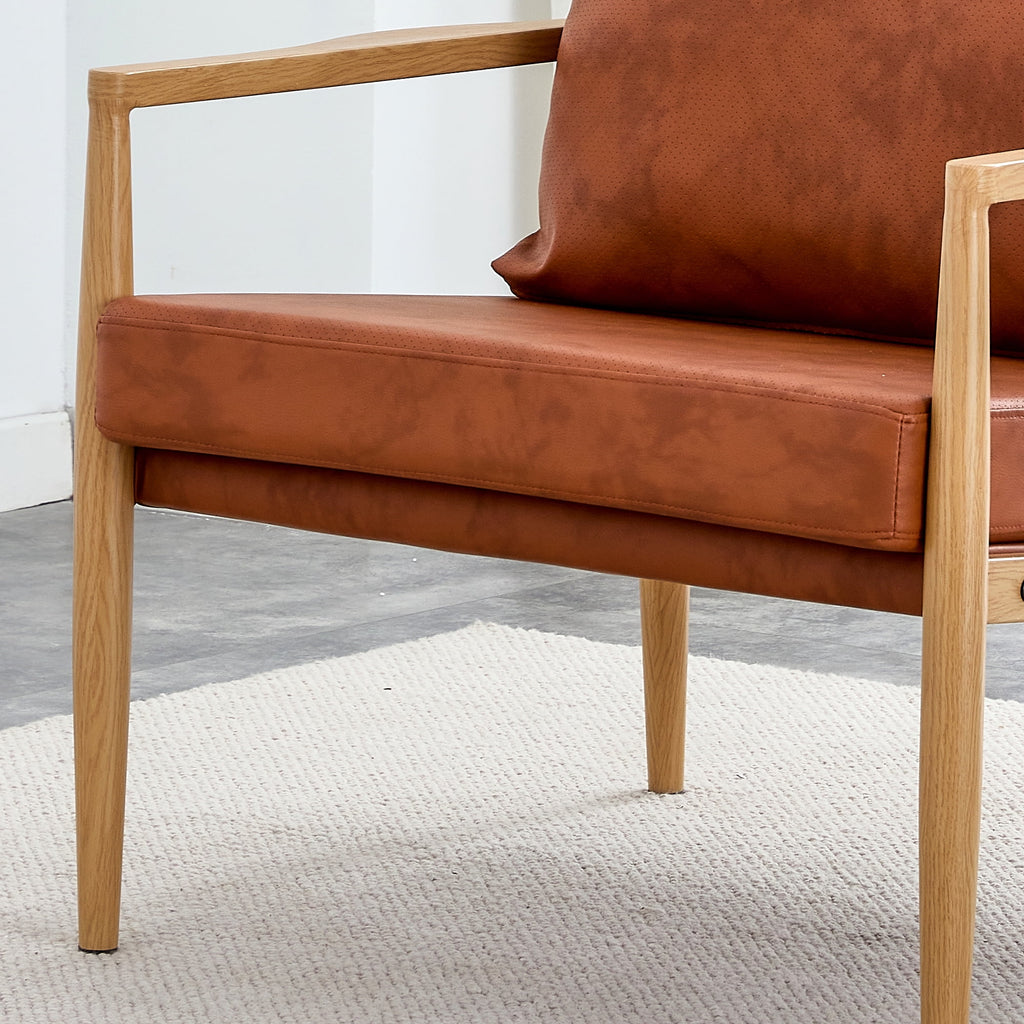PU Leather Accent Arm Chair with Metal Frame E38444