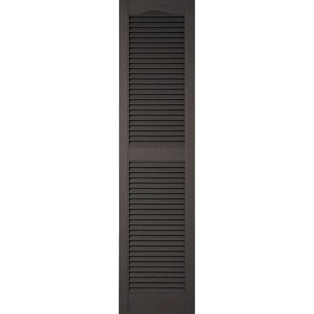 Vinyl Cathedral Top Open Louver Shutters Y130866