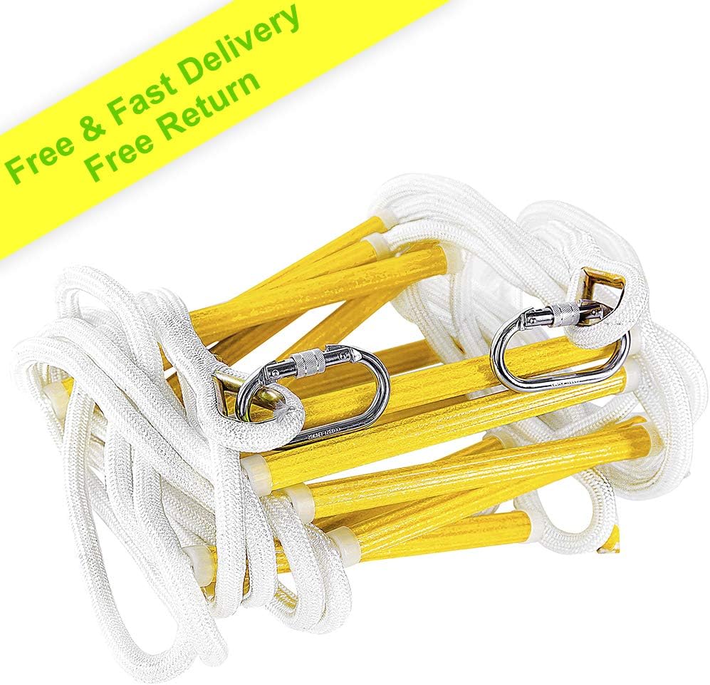 13ft Weather Resistant Fire Escape Ladder with Hooks B684