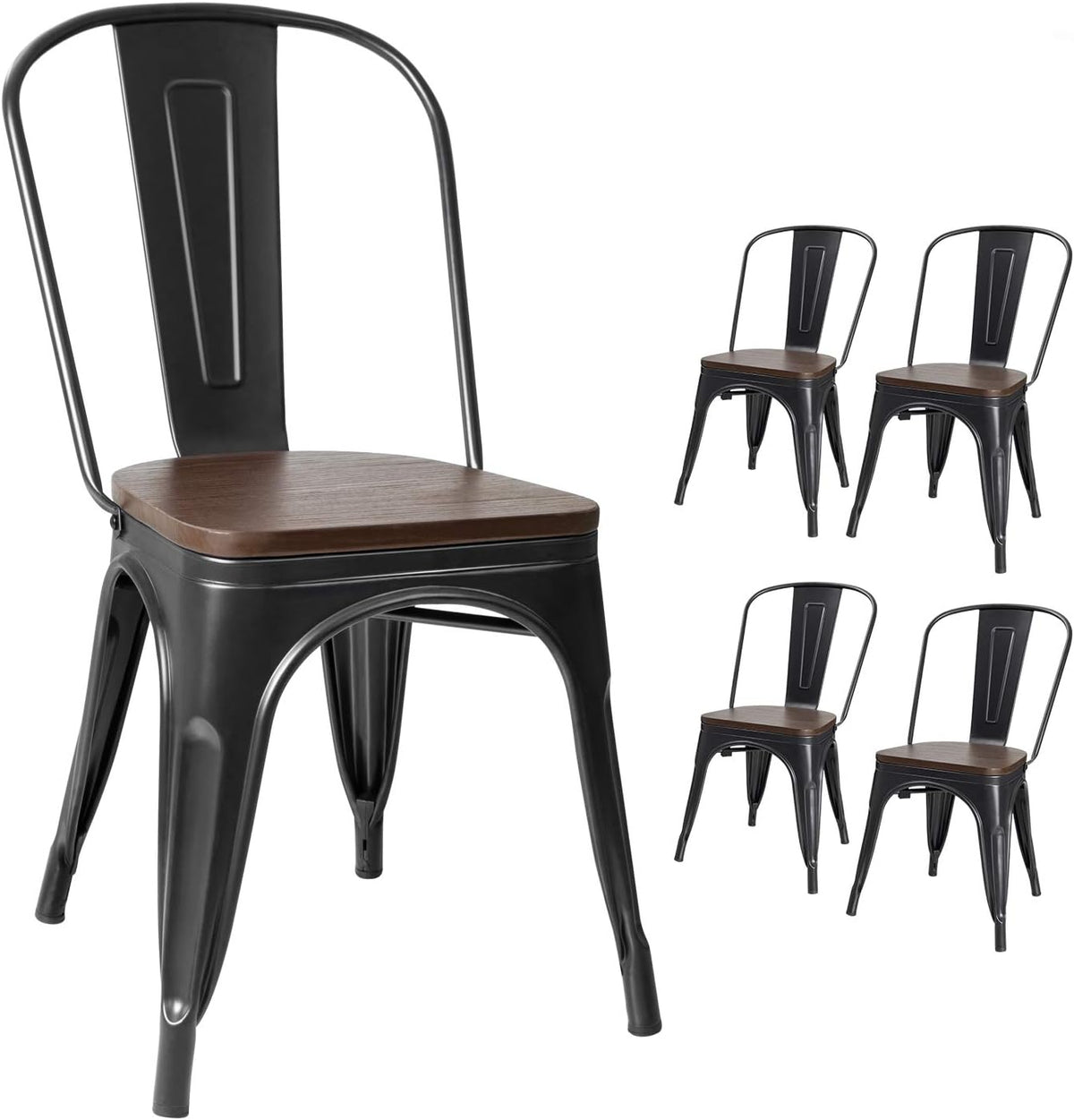 Black Gold Metal Dining Chair Set of 4 A2042