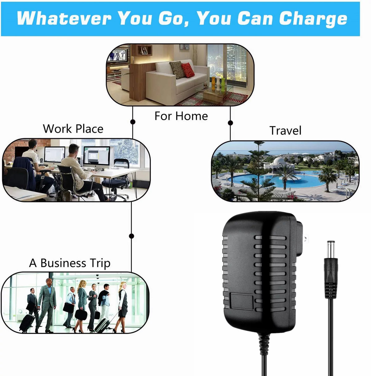 Compatible AC/DC Adapter Power Supply Cord Cable Wall Charger D986038