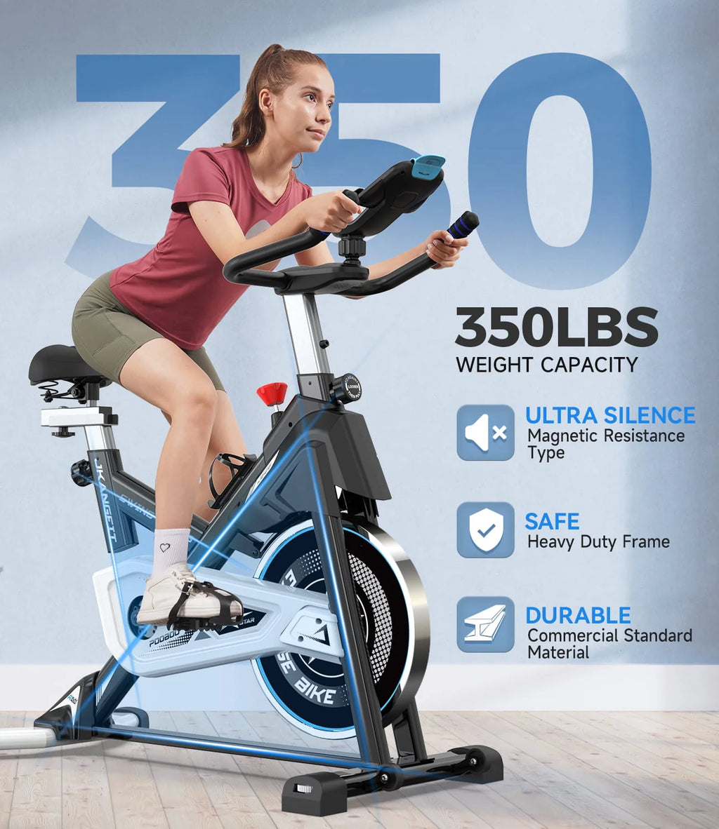 Magnetic Exercise Bike 45lbs Heavy-Duty Quiet Belt Drive D4514