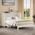 Queen Size White Wood Murphy Bed with Storage Drawer J783334