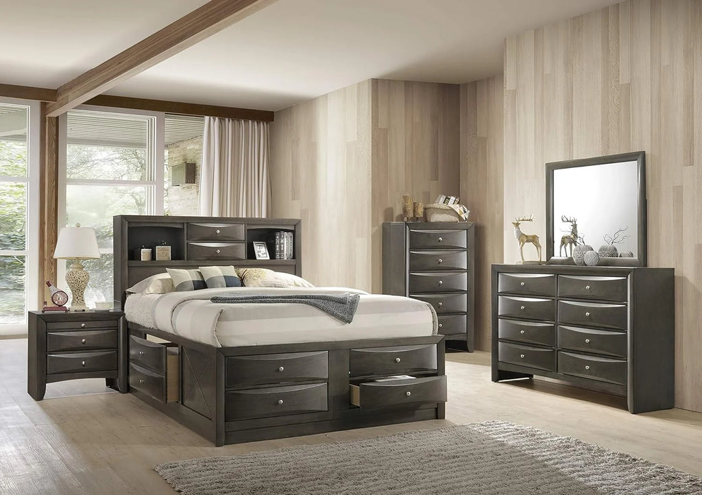 King Captain's Bed Gray Oak S1936