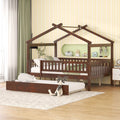 Full Size Wooden House Bed with Twin Size Trundle I41169