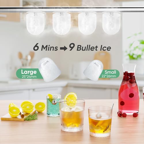 Portable Self-Cleaning Countertop Ice Maker 26.5Lbs/24H Black D5659