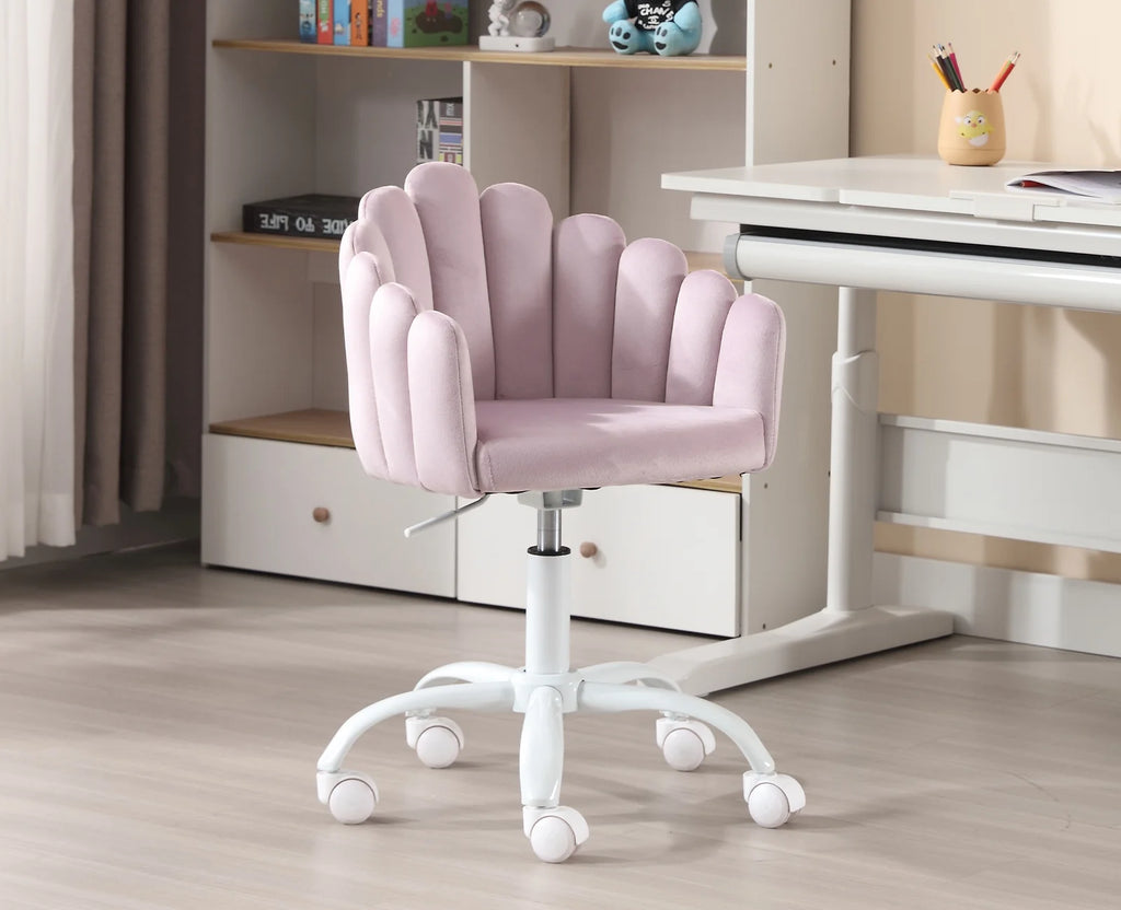 Purple Velvet Adjustable Kids Swivel Chair H932775
