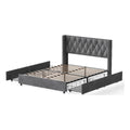 Gray Velvet 4-Drawer Full Size Platform Bed F264415