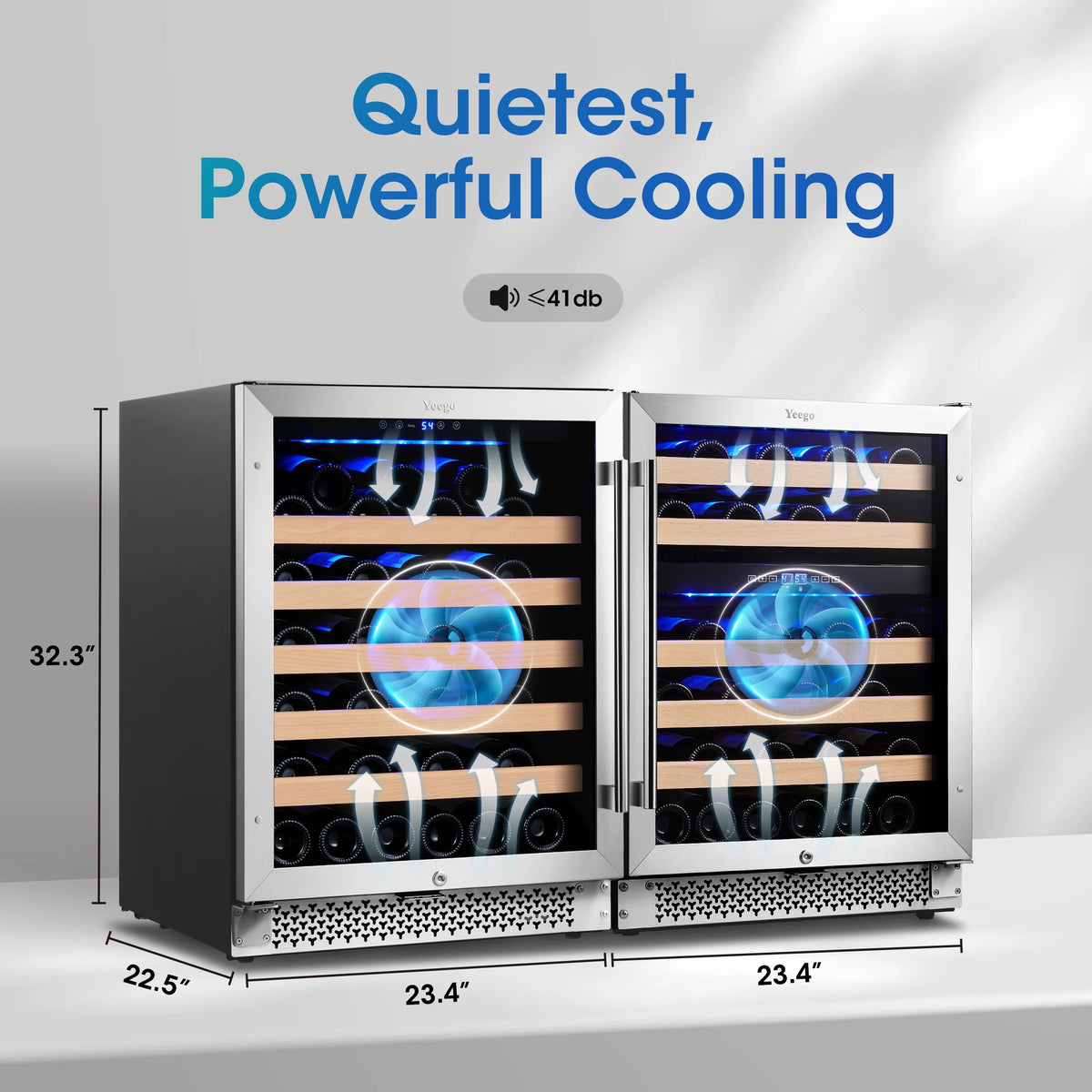 30 Wine and Beverage Refrigerator, Two 15 Coolers, 33 Bottles and 80 Cans Q903