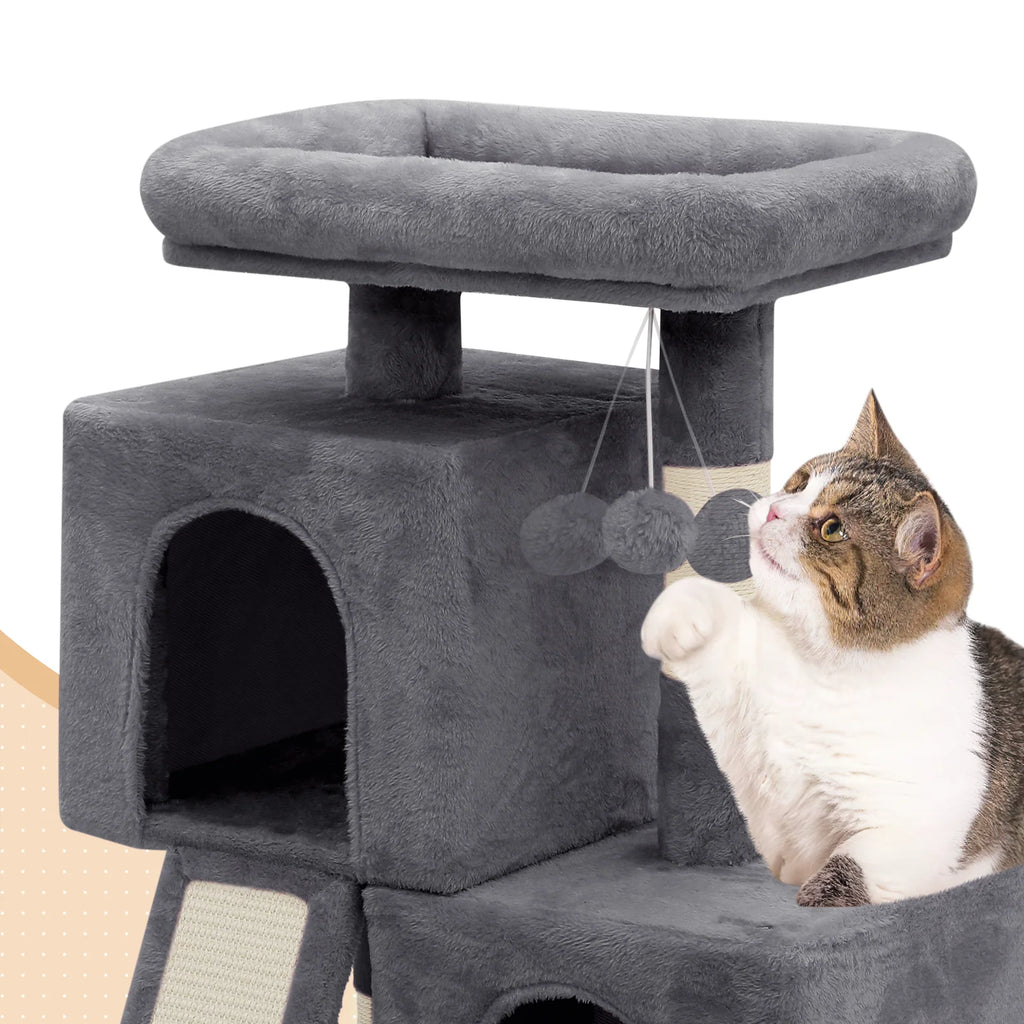 34-in Double Level Plush Cat Tree & Condo W636