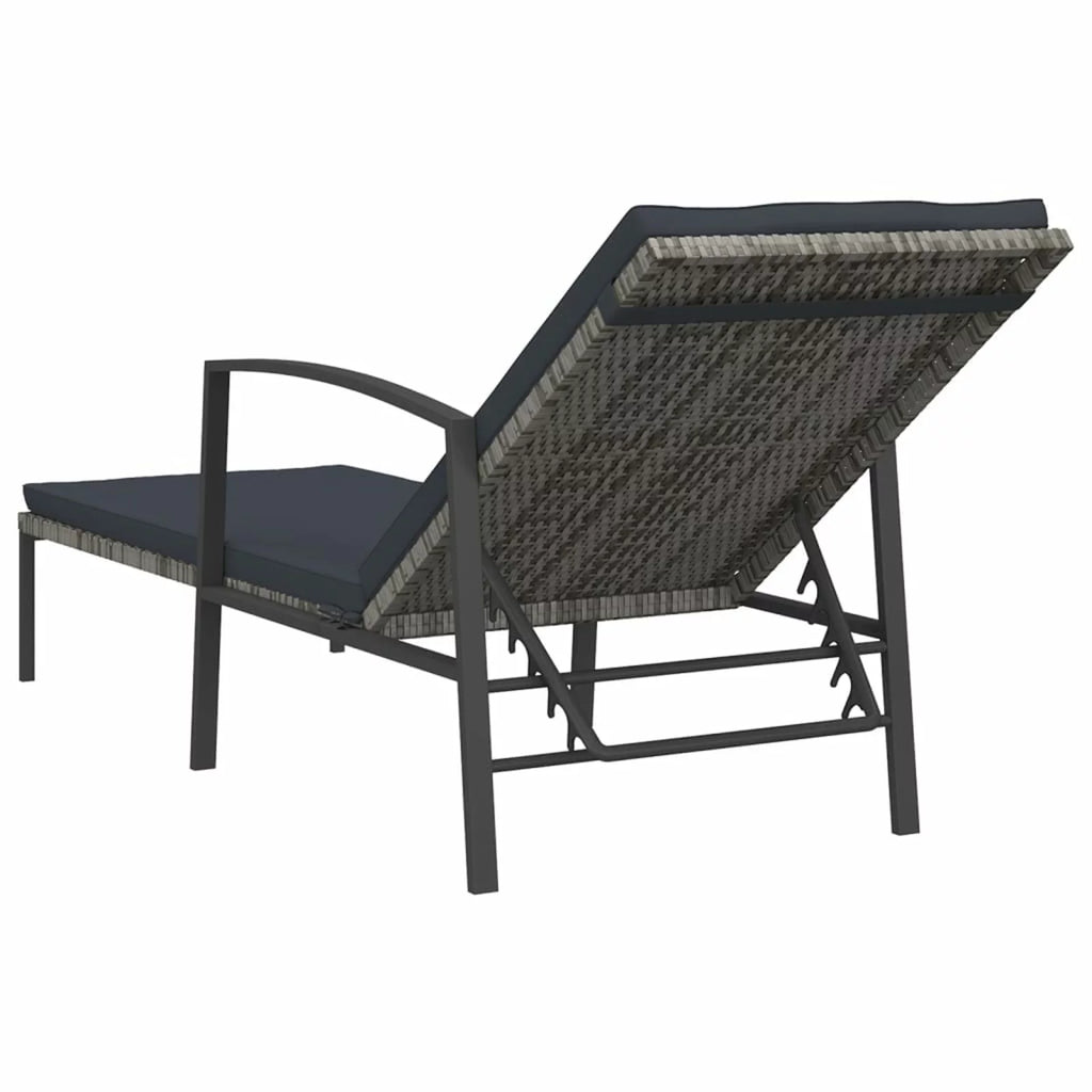2 pcs Poly Rattan Sun Loungers with Table T69067