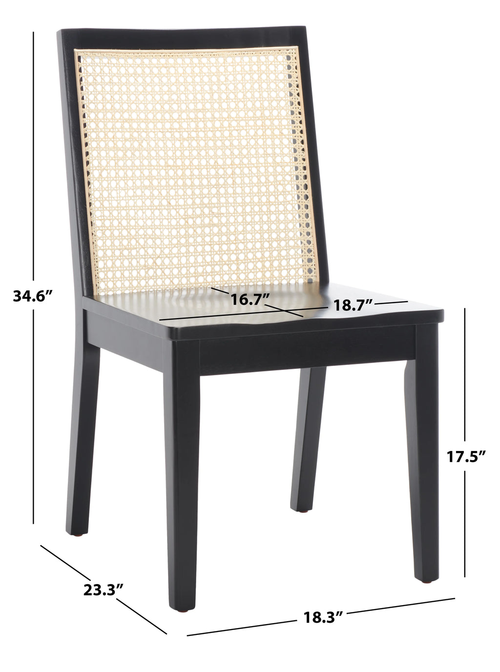 Black Natural Set of 2 Dining Chair O8593
