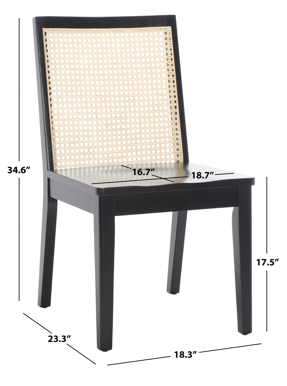 Black Natural Set of 2 Dining Chair O8593