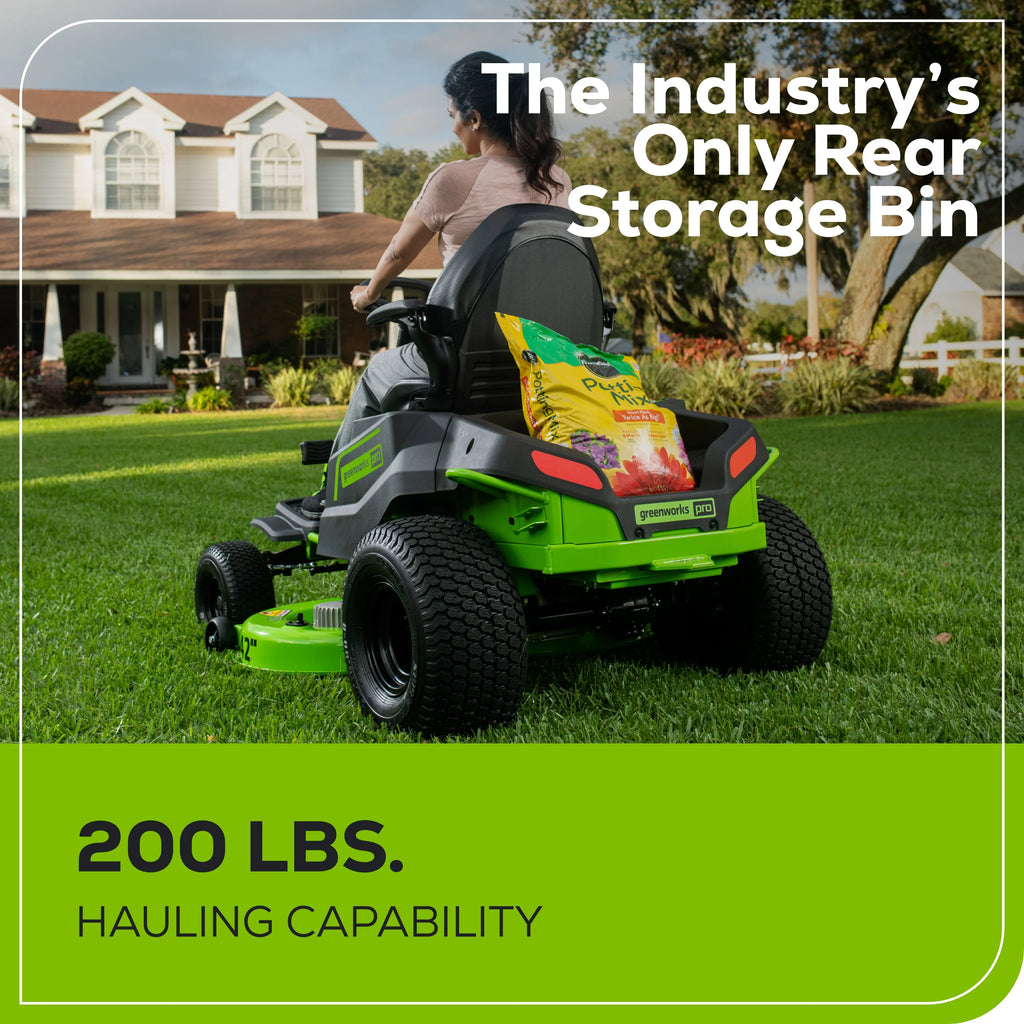 60V 42 Cordless Battery Riding Lawn Mower with 8.0Ah Batteries D77512