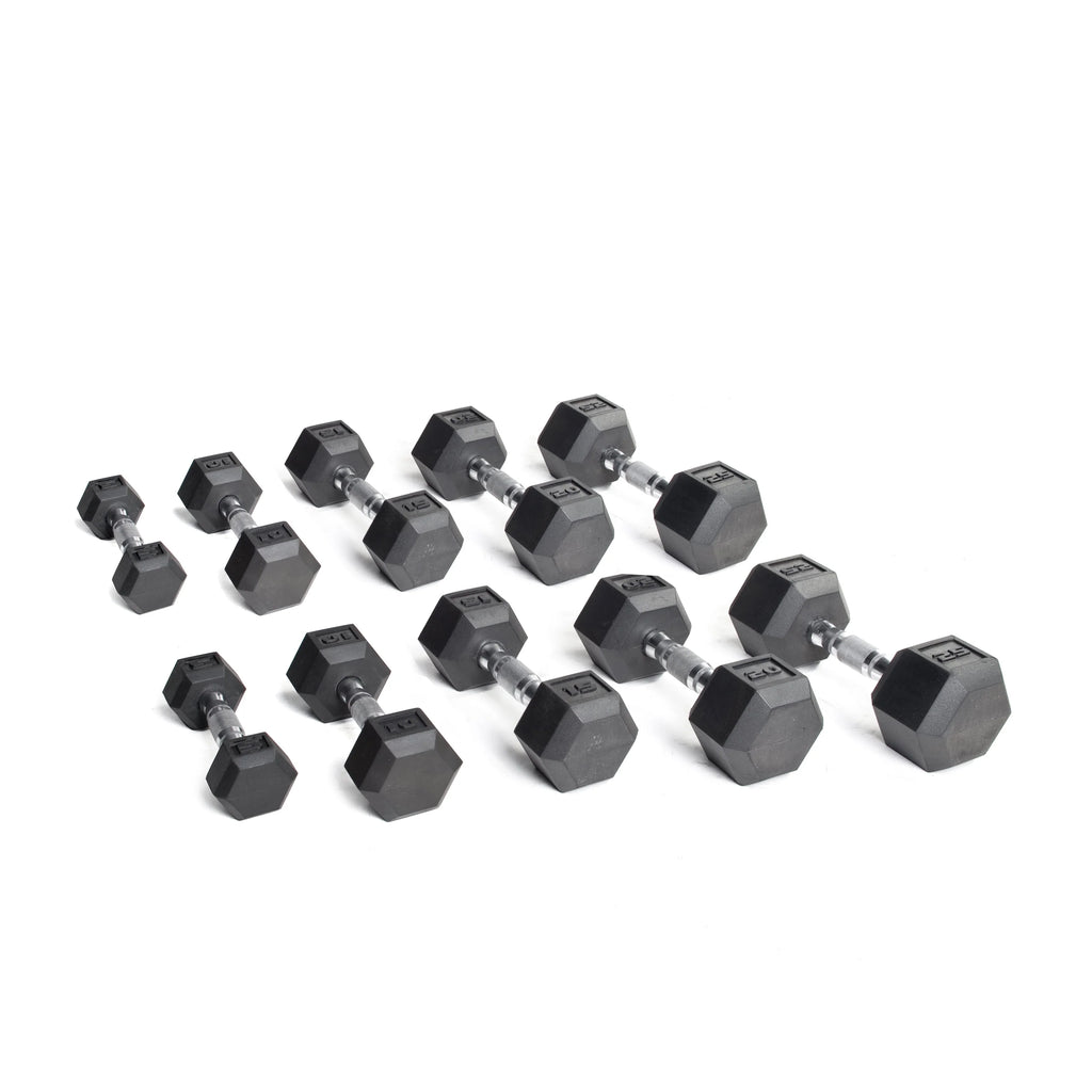 150lb Rubber Hex Dumbbell Set S13033