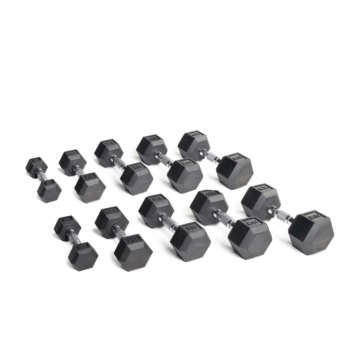 150lb Rubber Hex Dumbbell Set S13033