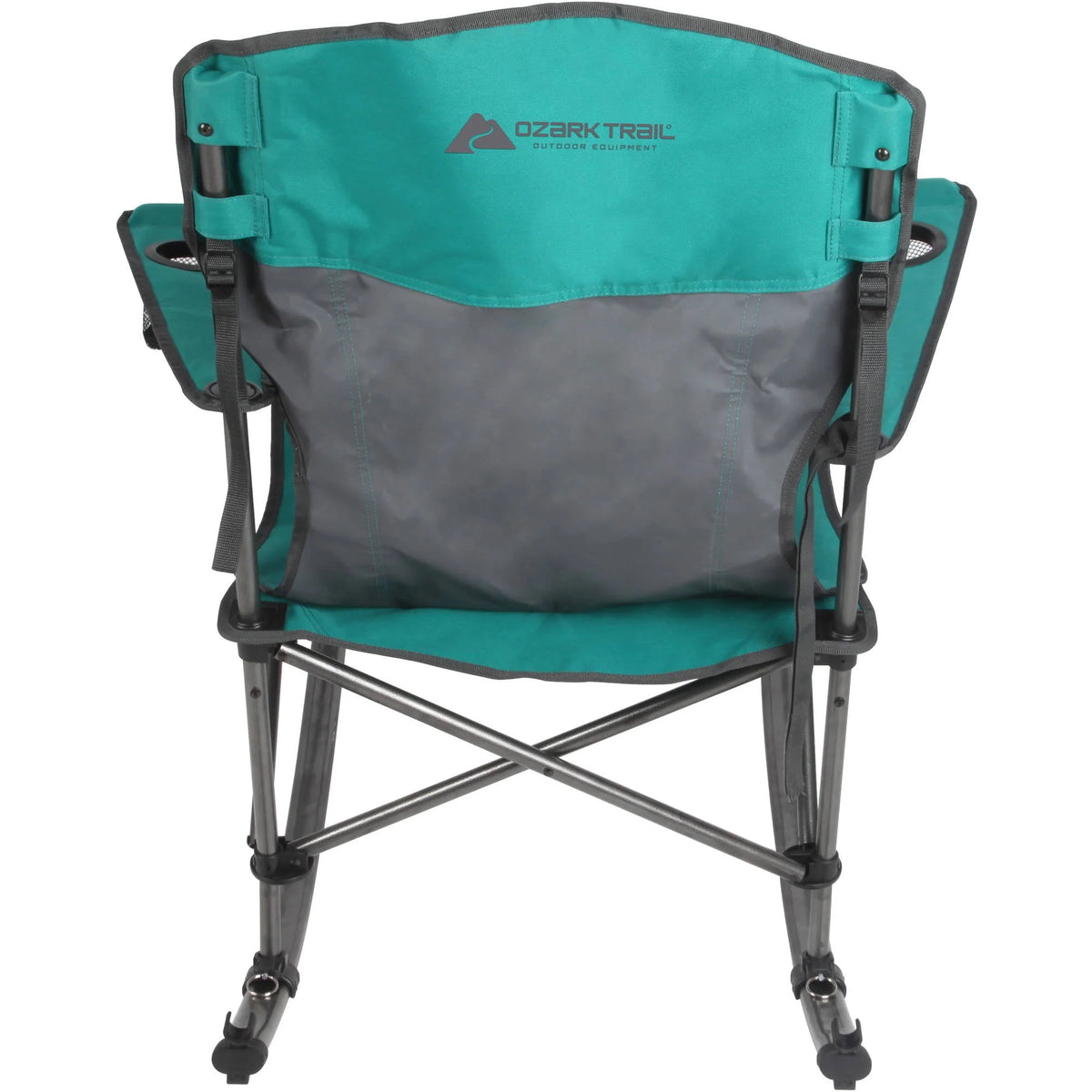 Foldable Camping Rocking Chair, Green, 300 lbs Capacity R50789