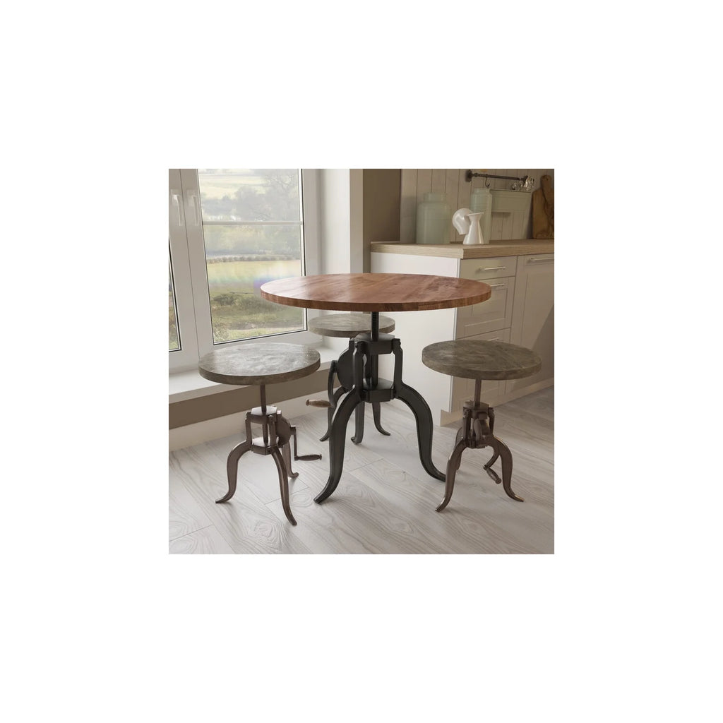 Cast Iron & Mango Wood Pub Table W151