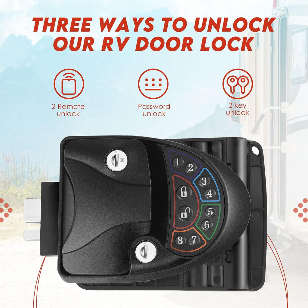 Keyless Entry RV Door Lock with Deadbolt and 2 Remote Key S972