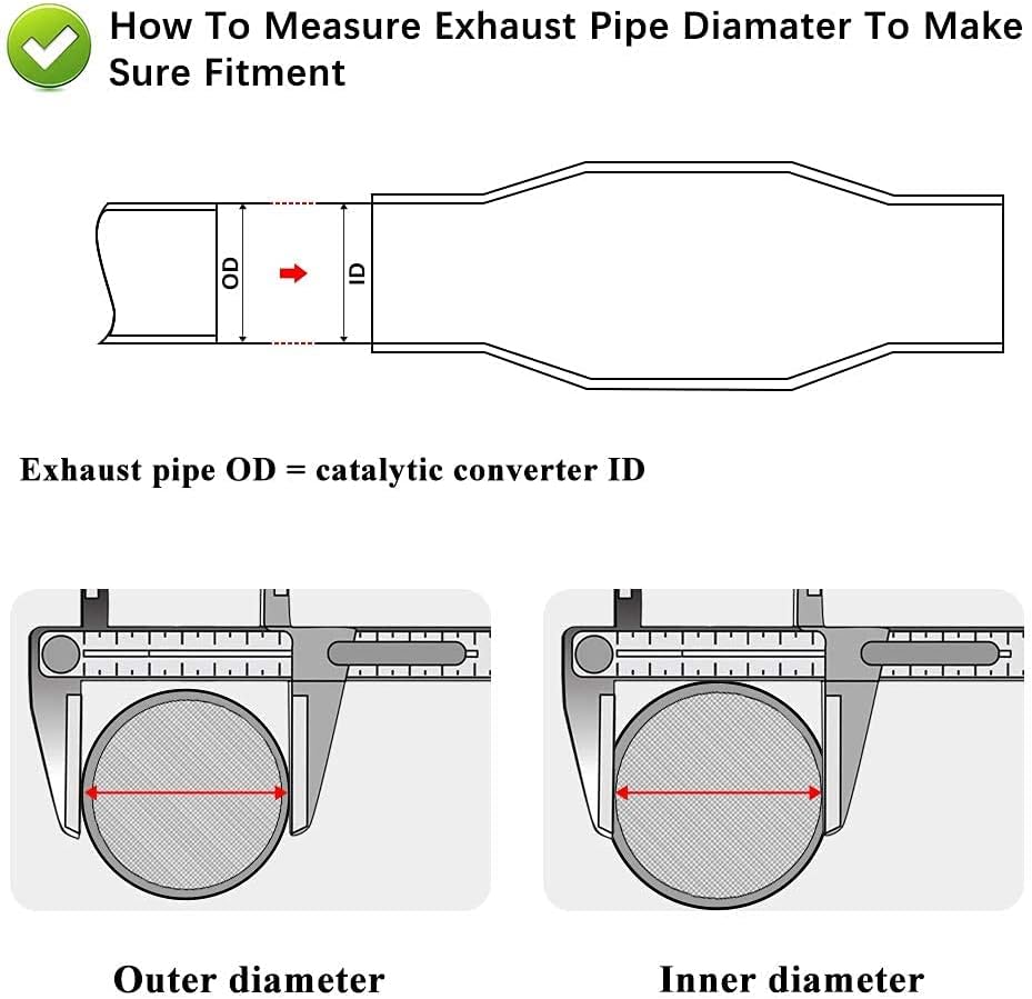 2.5 Inlet/Outlet Universal Catalytic Converter with O2 Port Pack of 2 N5173