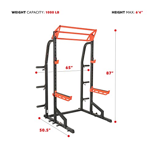 Half Rack Power Cage with J-Hooks and Pull Up Bar P3521
